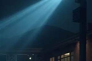 《回声电台》封面，深夜录音棚里亮着指示灯的调音台